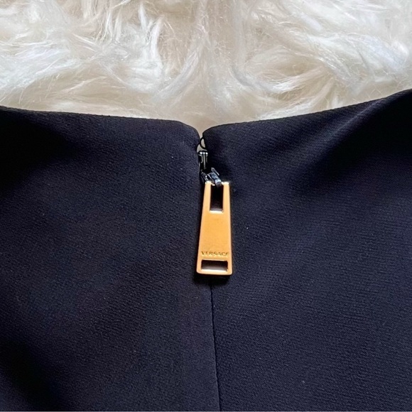 New! VERSACE Logo Studded Sleeve A-Line Dress IT 36 - Picture 9 of 11